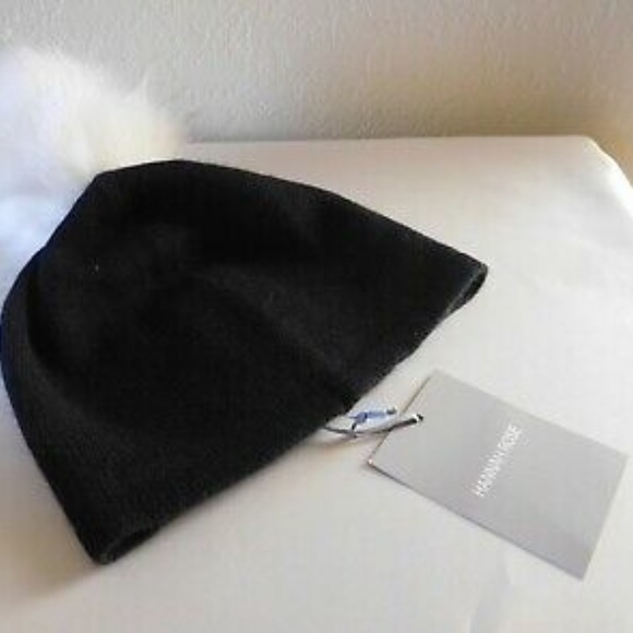 Hannah Rose Cashmere Hat With Star & Fur PomPom main image 4